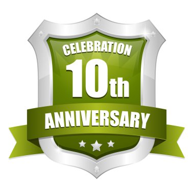 10 yıl yıldönümü düğmesi