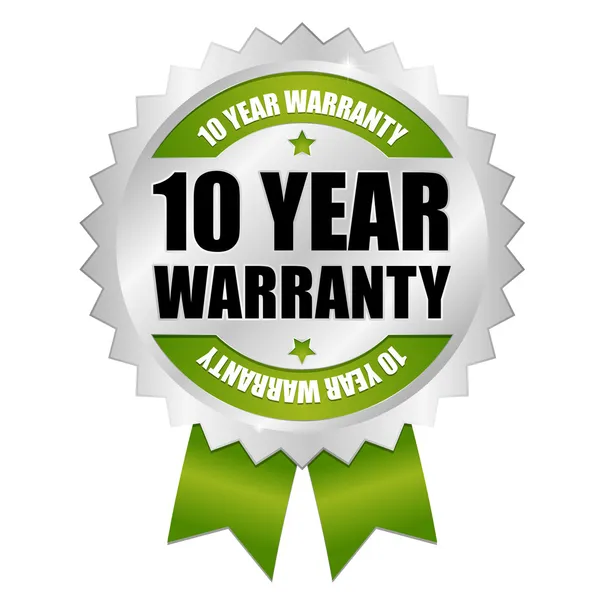 10 year warranty seal — Stock Vector