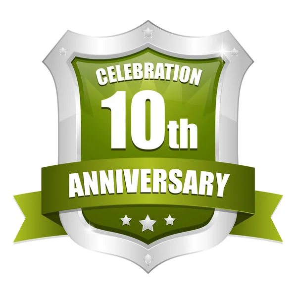 10 years anniversary button — Stock Vector