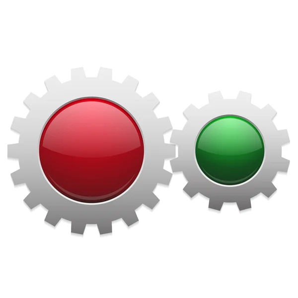 Colorful gear buttons — Stock Vector