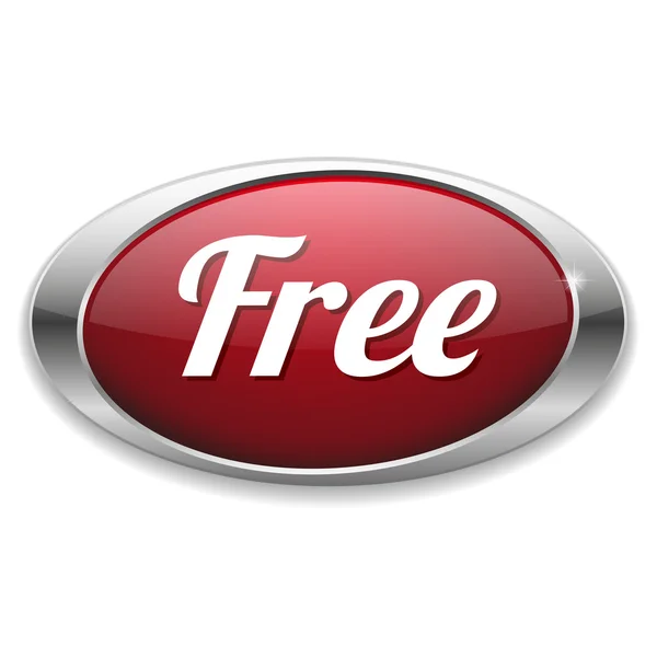 Grand bouton gratuit rouge — Image vectorielle