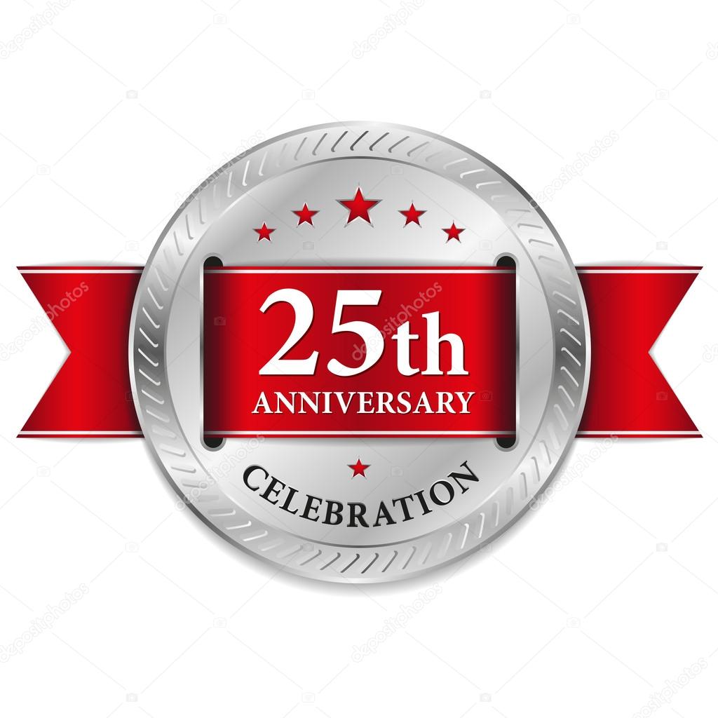 Red twenty five year anniversary seal