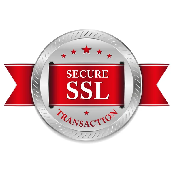 Red SSL Secure transaction button — Stock Vector