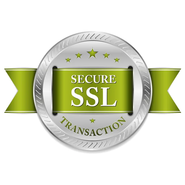 Green Secure transaction button — Stock Vector