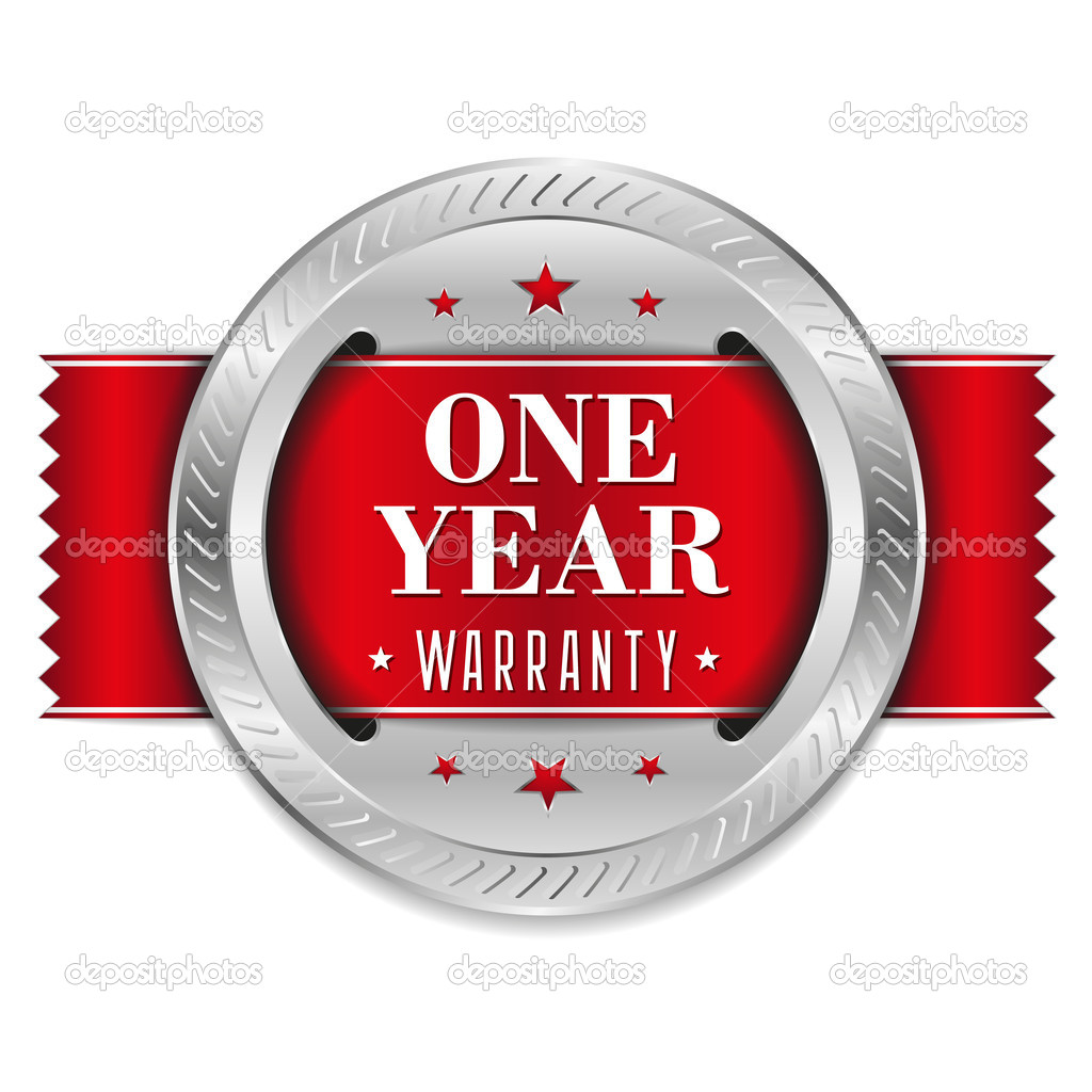 Red 1 year warranty button