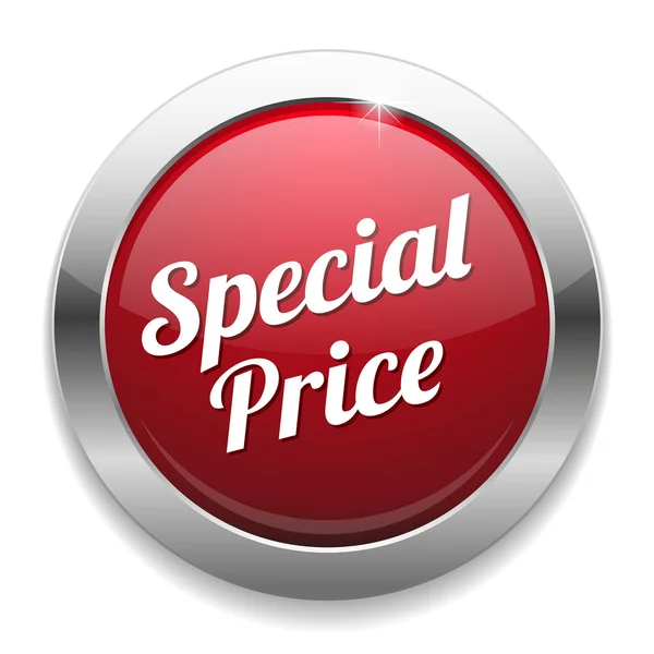 Grande rojo botón de precio especial — Vector de stock