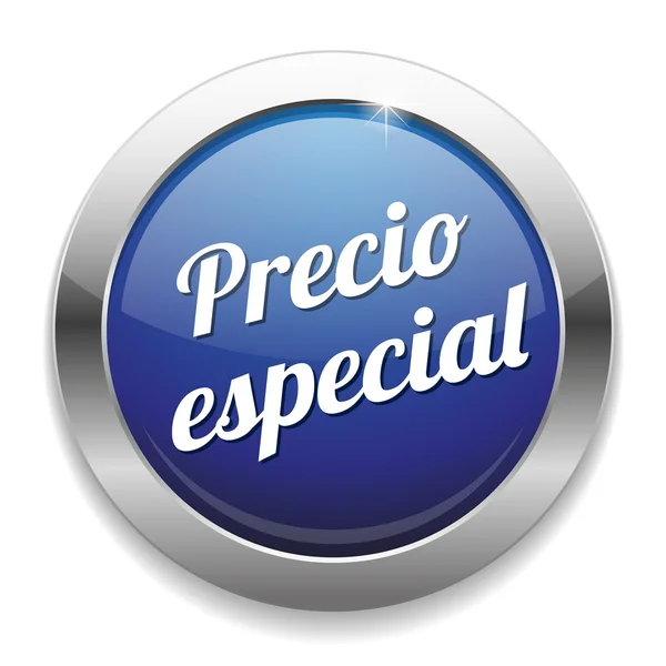 Gran botón especial precio azul — Vector de stock