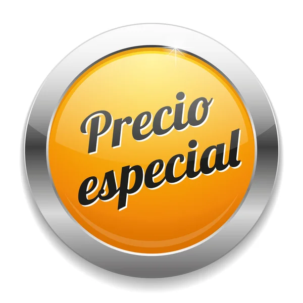 Grande botão especial precio amarelo — Vetor de Stock