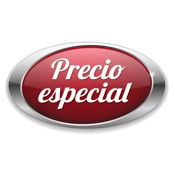 Grande rojo oval precio botón especial — Archivo Imágenes Vectoriales