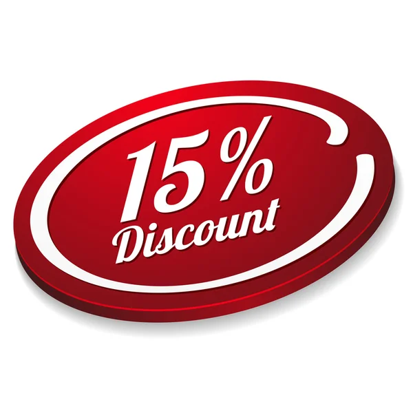 Fifteen percent discount button — Stock Vector