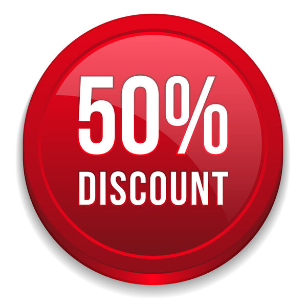 Red 50 percent discount button