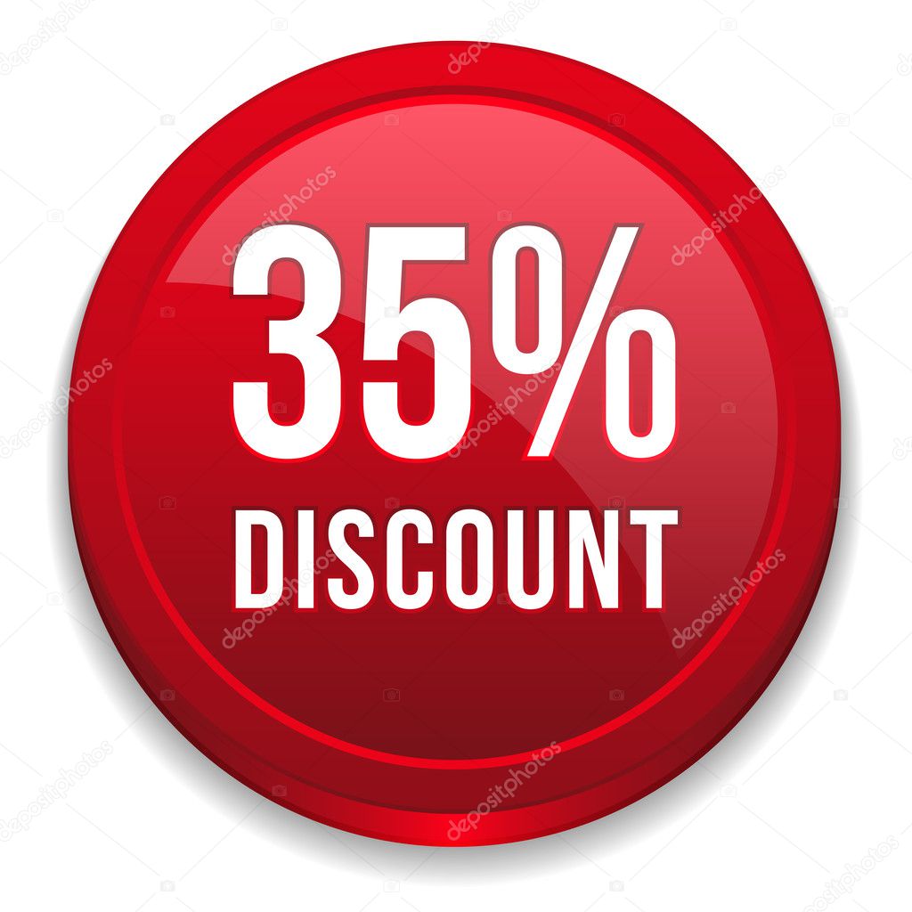 Red thirty-five percent discount button