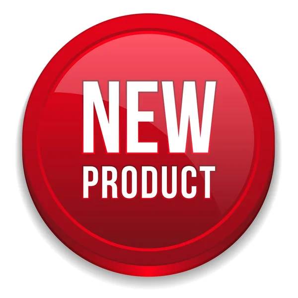 Big red new product button — Stock Vector