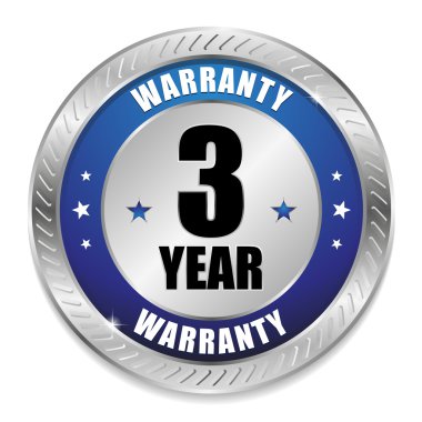 Blue 3 year warranty seal clipart