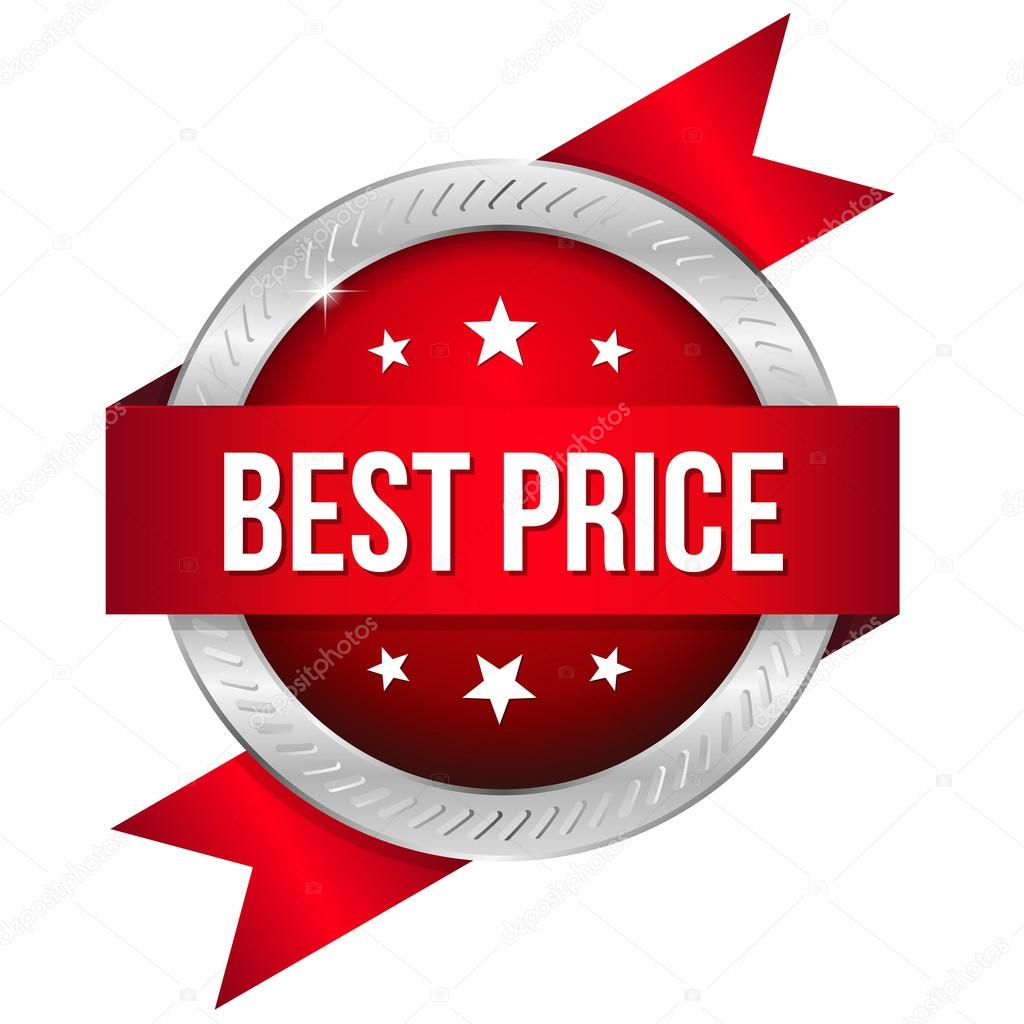 Best price round button with ribbon