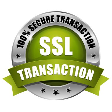 Big green secure transaction button clipart