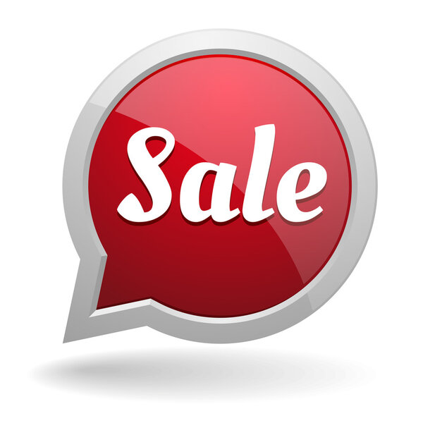 Большой круглый красный пузырь продажи речи
