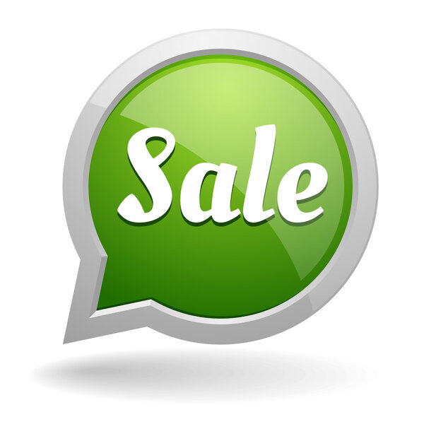 Большой круглый зеленый пузырь продажи речи
