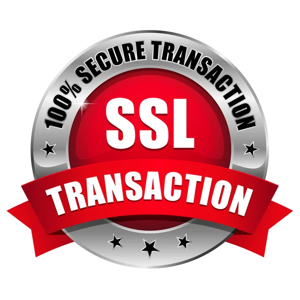 Red SSL Secure botão de transação — Vetor de Stock