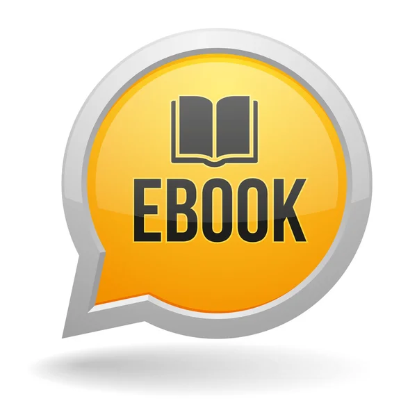 Ebook sárga beszéd buborék — Stock Vector