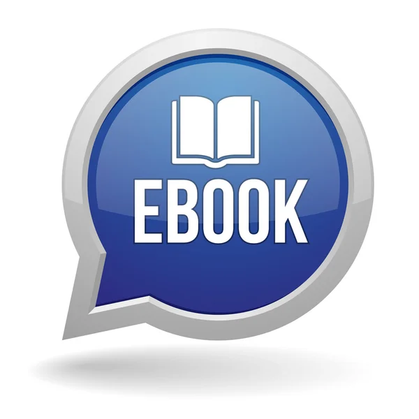 Burbuja azul del discurso del ebook — Vector de stock
