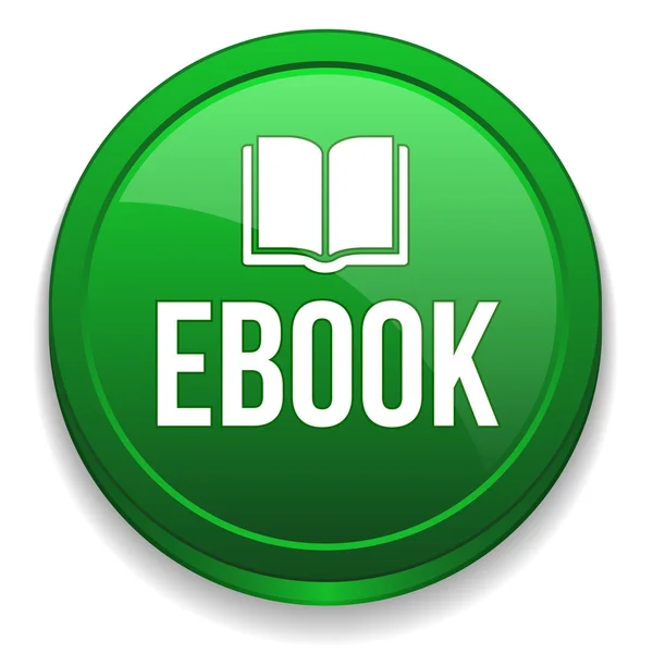 Botón verde ebook — Vector de stock