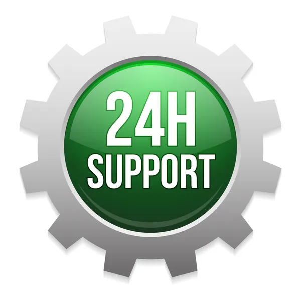 Bouton de support 24 heures — Image vectorielle