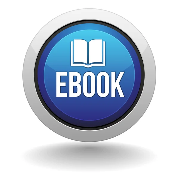 Tlačítko modré ebook — Stockový vektor