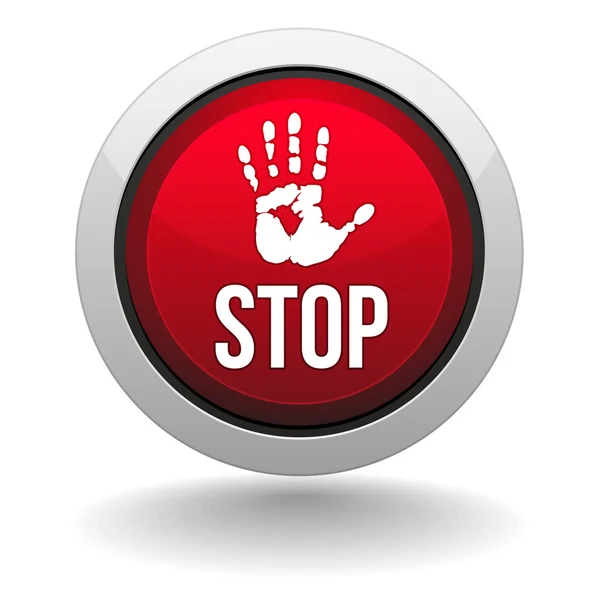 Big red stop button — Stock Vector