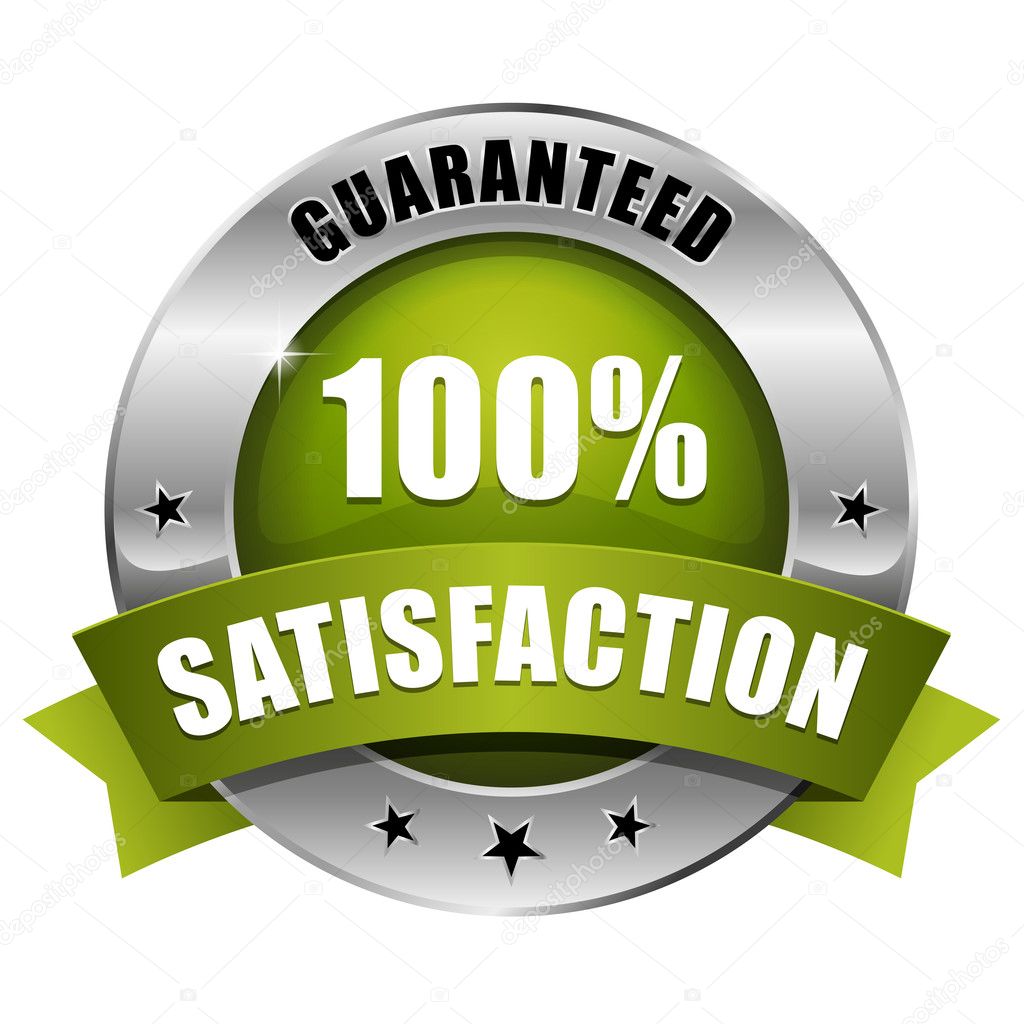 Green hundred percent satisfaction seal