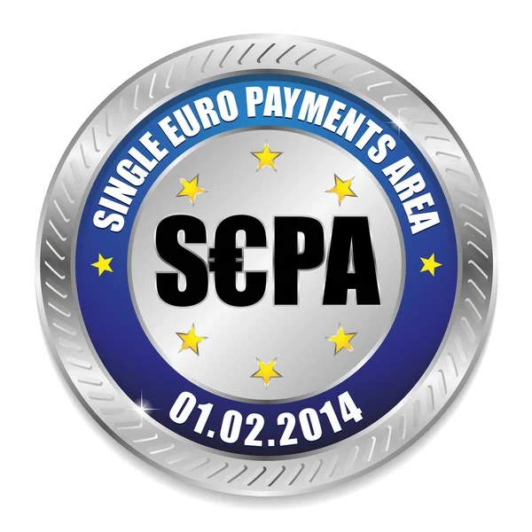 SEPA. Zona única de pagos en euros — Vector de stock