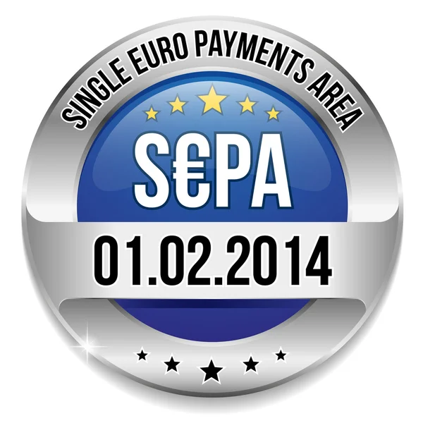 SEPA. Zona única de pagos en euros — Vector de stock