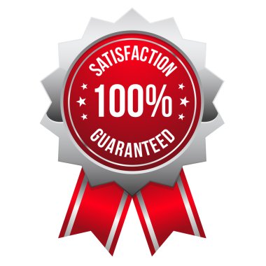 kırmızı yüz yüzde memnuniyeti rozeti