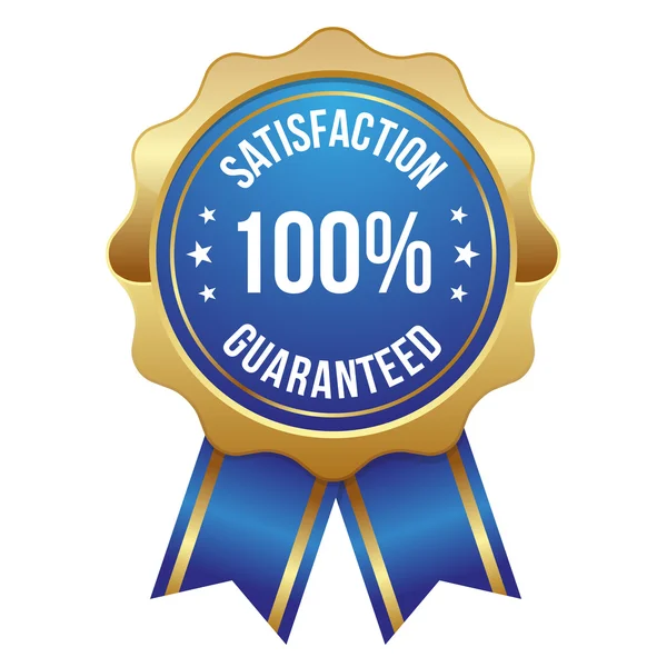 Insigne de satisfaction à 100 % bleu — Image vectorielle