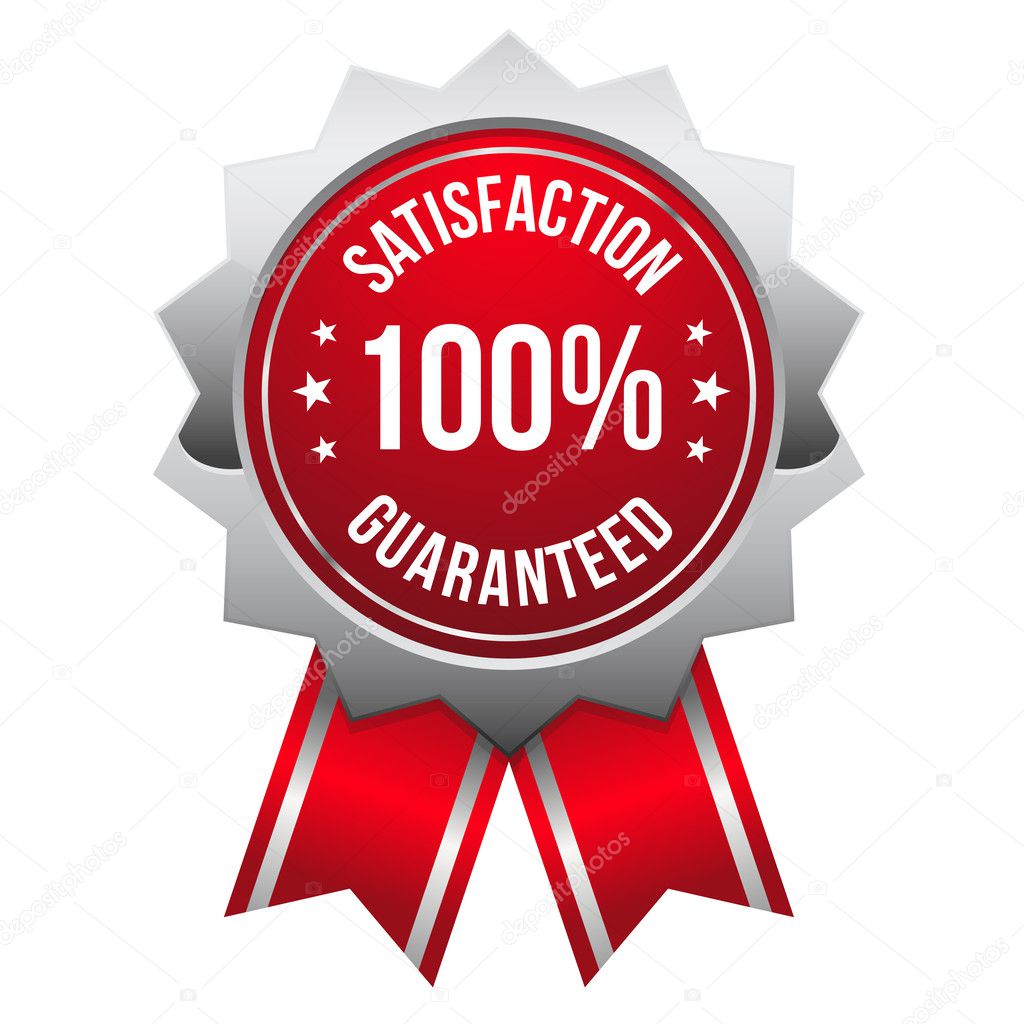 Red hundred percent satisfaction badge