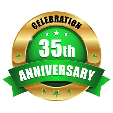 Altın 35 yıl yıldönümü düğmesi