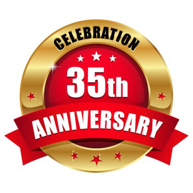 Altın 35 yıl yıldönümü düğmesi