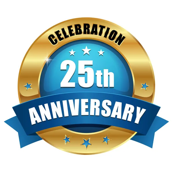 altın 25 yıl yıldönümü düğmesi