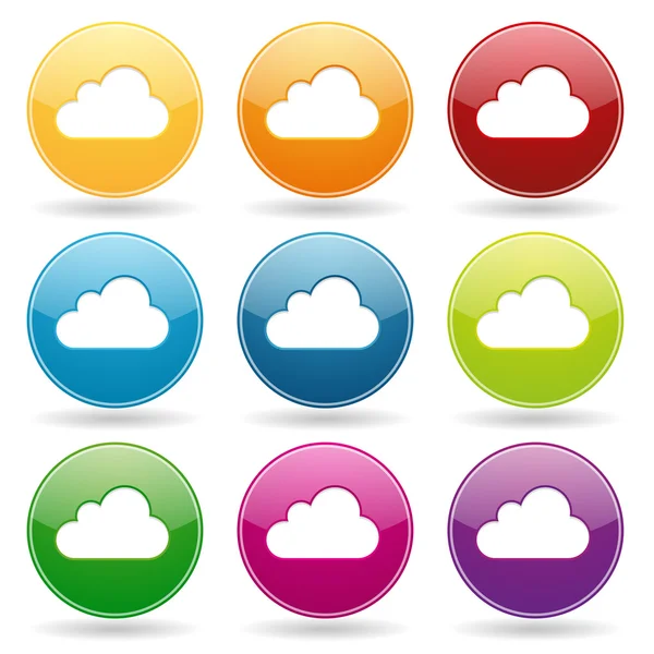 Цветные кнопки облаков — стоковый вектор