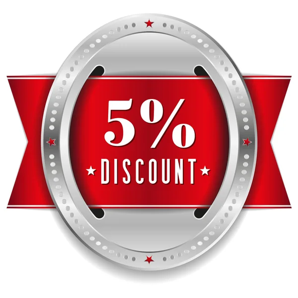 Five percent discount button — Stock Vector