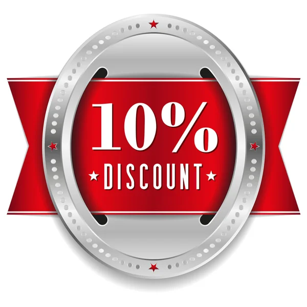 Ten percent discount button — Stock Vector