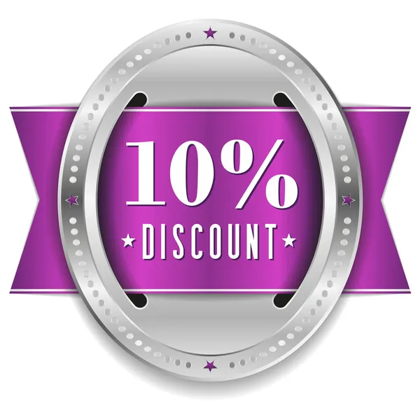 Ten percent discount button — Stock Vector