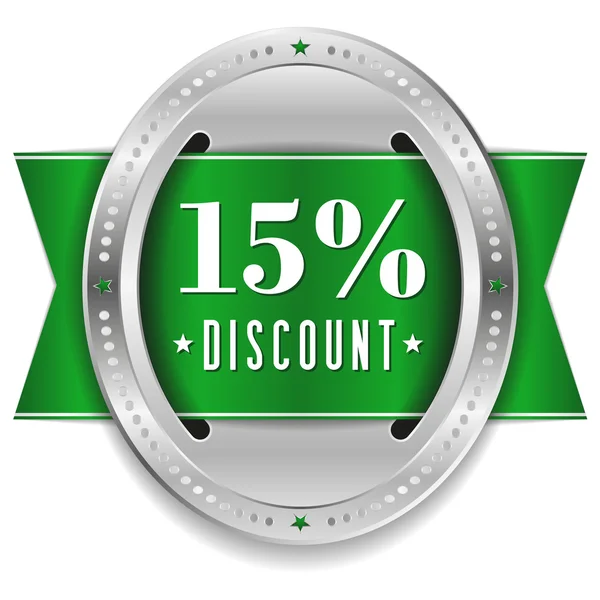 Fifteen percent discount button — Stock Vector