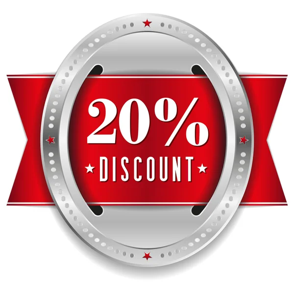 Twenty percent discount button — Stock Vector