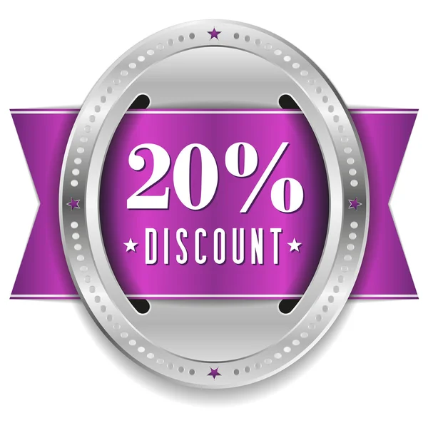 Twenty percent discount button — Stock Vector