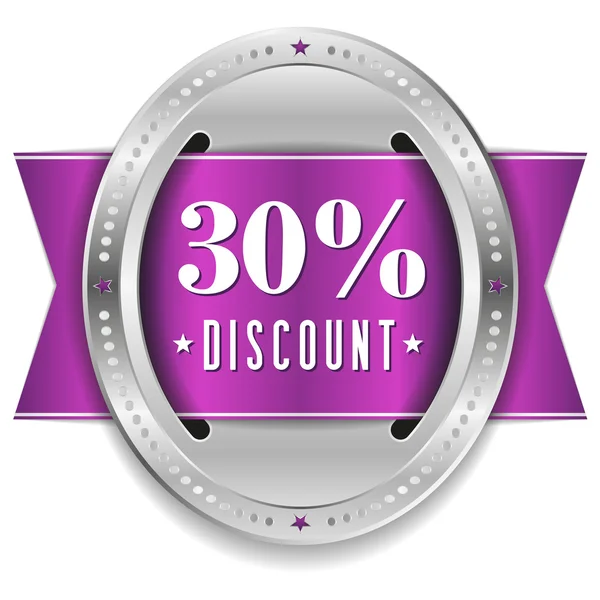 Thirty percent discount button — Stock Vector