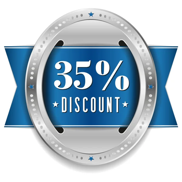 Thirty-five percent discount button — Stock Vector