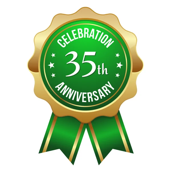 Emblema de aniversário de 35 anos — Vetor de Stock