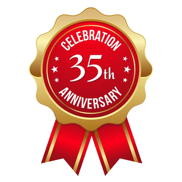 Thirty-five year anniversary badge — Stock Vector