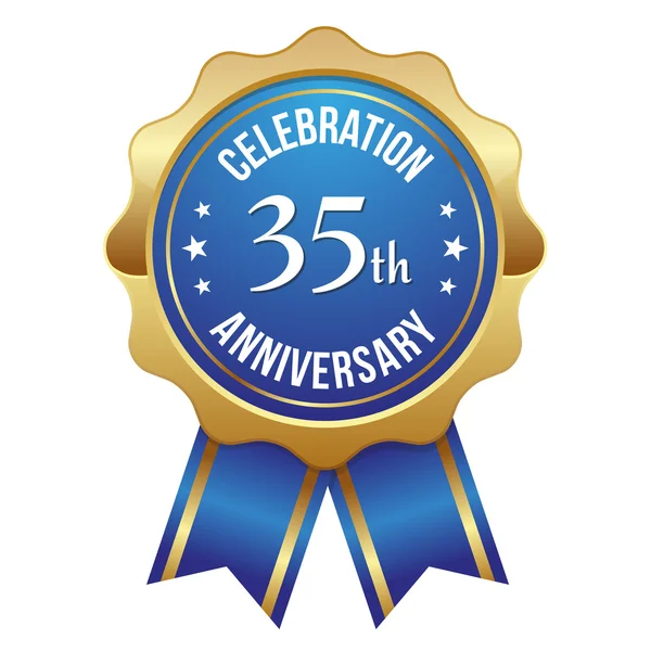 Thirty-five year anniversary badge — Stock Vector